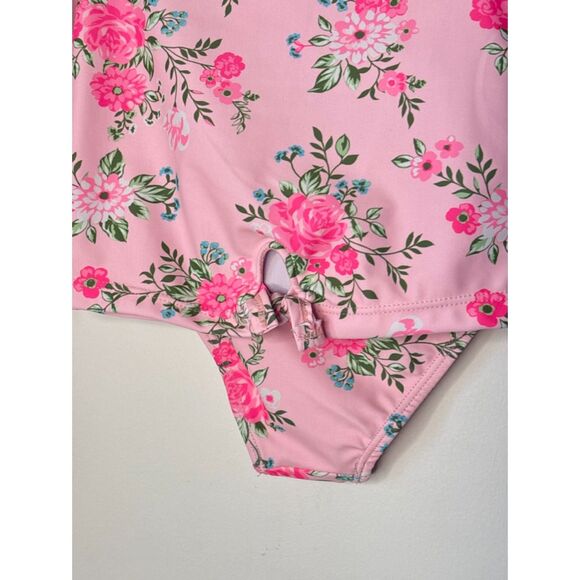 Nicole Miller Floral 2 Piece Swim Rashguard Ruffle Bikini Girl Size 2T New - Picture 5 of 13